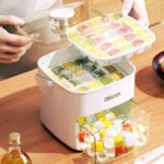 Double-Lid Ice Maker Kit: Leakproof Tray & Insulated Storage Bin - Image 3