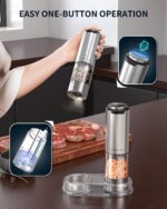 USB-C Rechargeable Pepper Grinder - 6 Adjustable Settings, Stainless Steel - Image 3