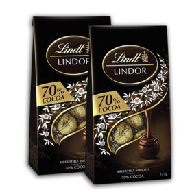Lindt Lindor 70 Percent Cocoa Chocolate Sharing Bag 123 g
