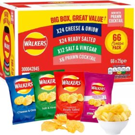 Walkers Crisps Variety Box (66x25g) | Multipack Snacks for Office & Events