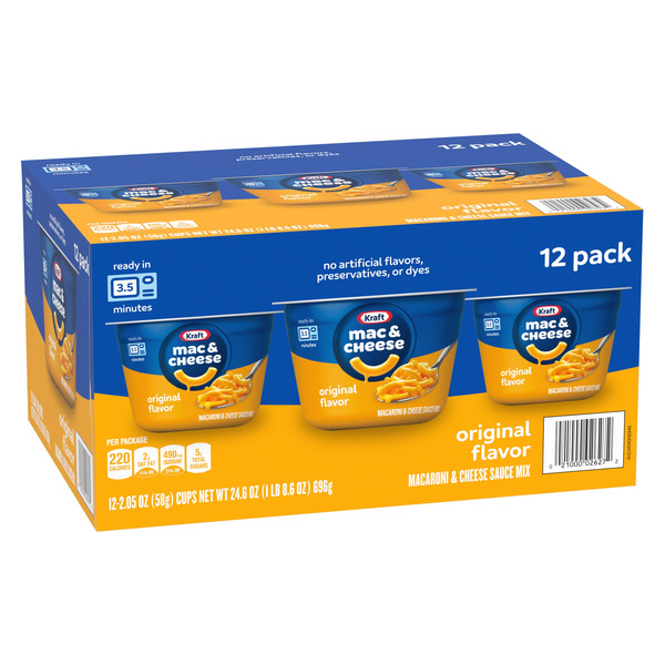 large_393fb14b-a96f-489e-925f-62f63bc429a2 Kraft, Macaroni & Cheese Dinner Cup, 2.05 oz, 12-Count - Image 1