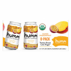 Humm Organic Mango Passion Kombucha, 12 fl oz, 8-count