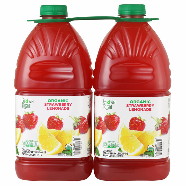 large_a1ea0adc-07b9-48c3-8e04-7236e1d164ab Grown Right Organic Strawberry Lemonade, 96 fl oz, 2-count - Image 1