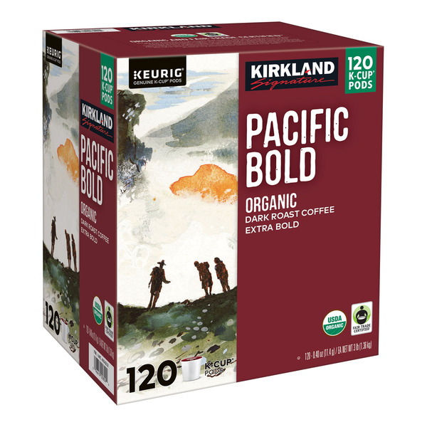 large_c4227e84-4be8-4b57-82f4-2c38bd9b53c8 Kirkland Signature Coffee Organic Pacific Bold K-Cup Pod, 120-count - Image 1
