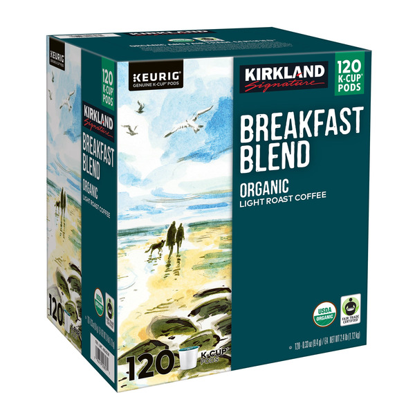 large_d1359a09-572a-4bcb-b902-ad5822a86563 Kirkland Signature Coffee Organic Breakfast Blend K-Cup Pod, 120-count - Image 1